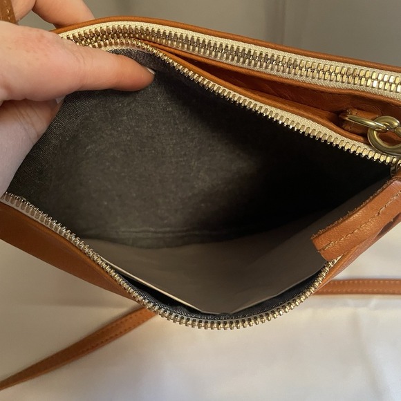 CLARE  V. Double Sac Bretelle Tan Neptune Brown Shoulder Bag Clutch Purse NEW - Picture 12 of 16